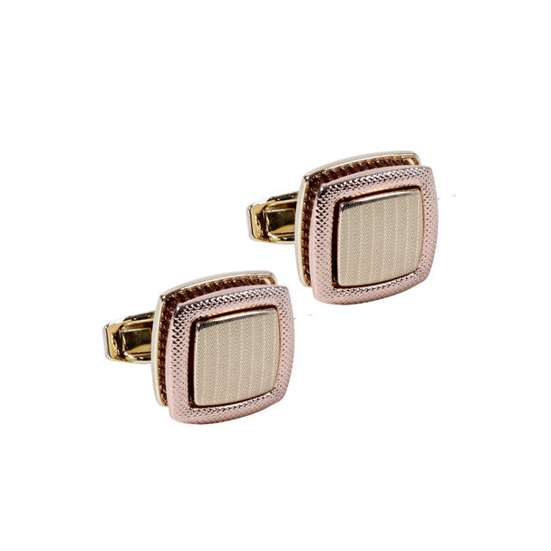 Two Tone Gold Square Cufflinks