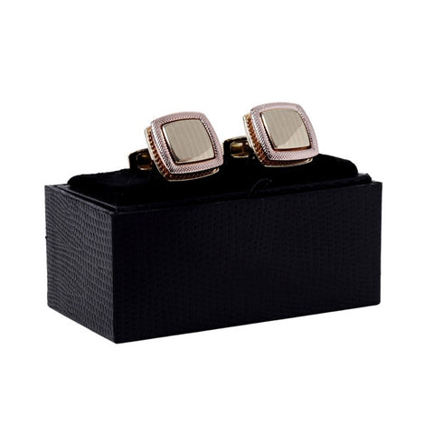 Two Tone Gold Square Cufflinks