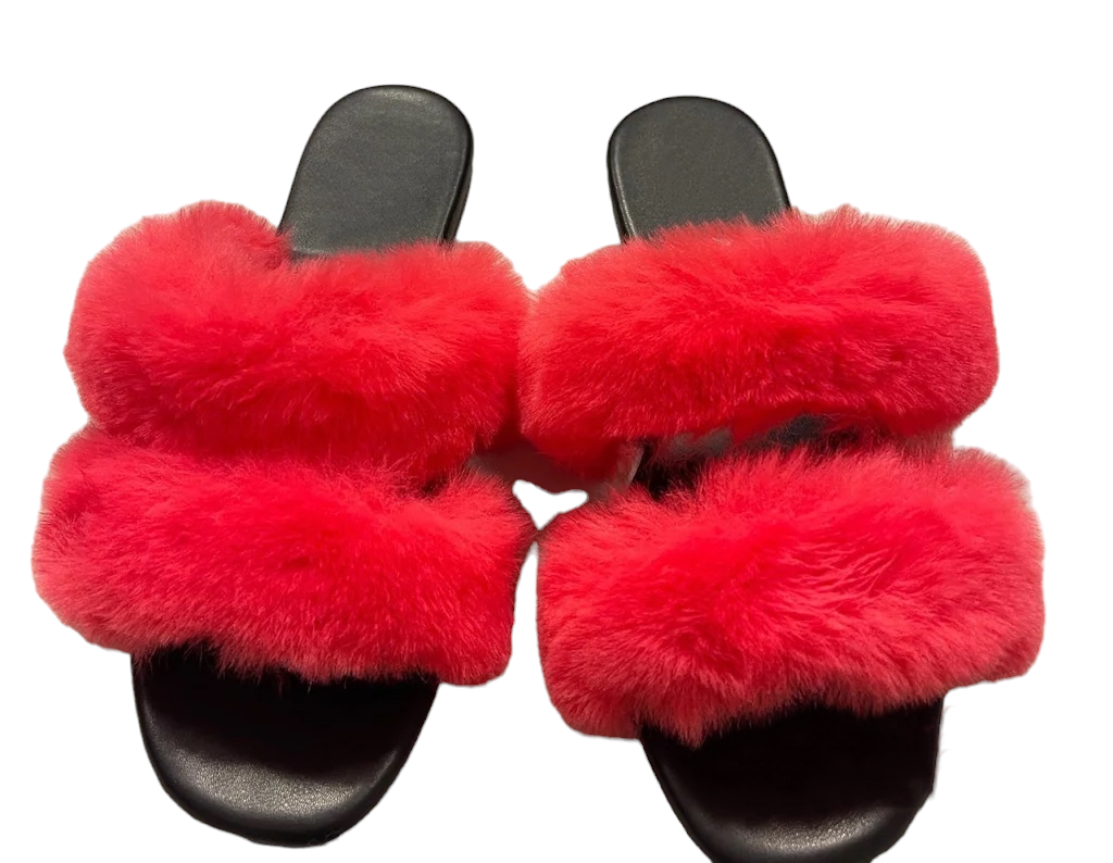 Cindy's Girls Faux Fur Slides